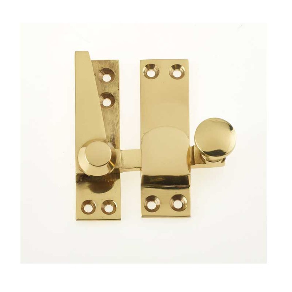 This is an image of a Frelan - Non Locking Heavy Duty Quadrant Sash Fasteners - Polished Brass  that is availble to order from Trade Door Handles in Kendal.