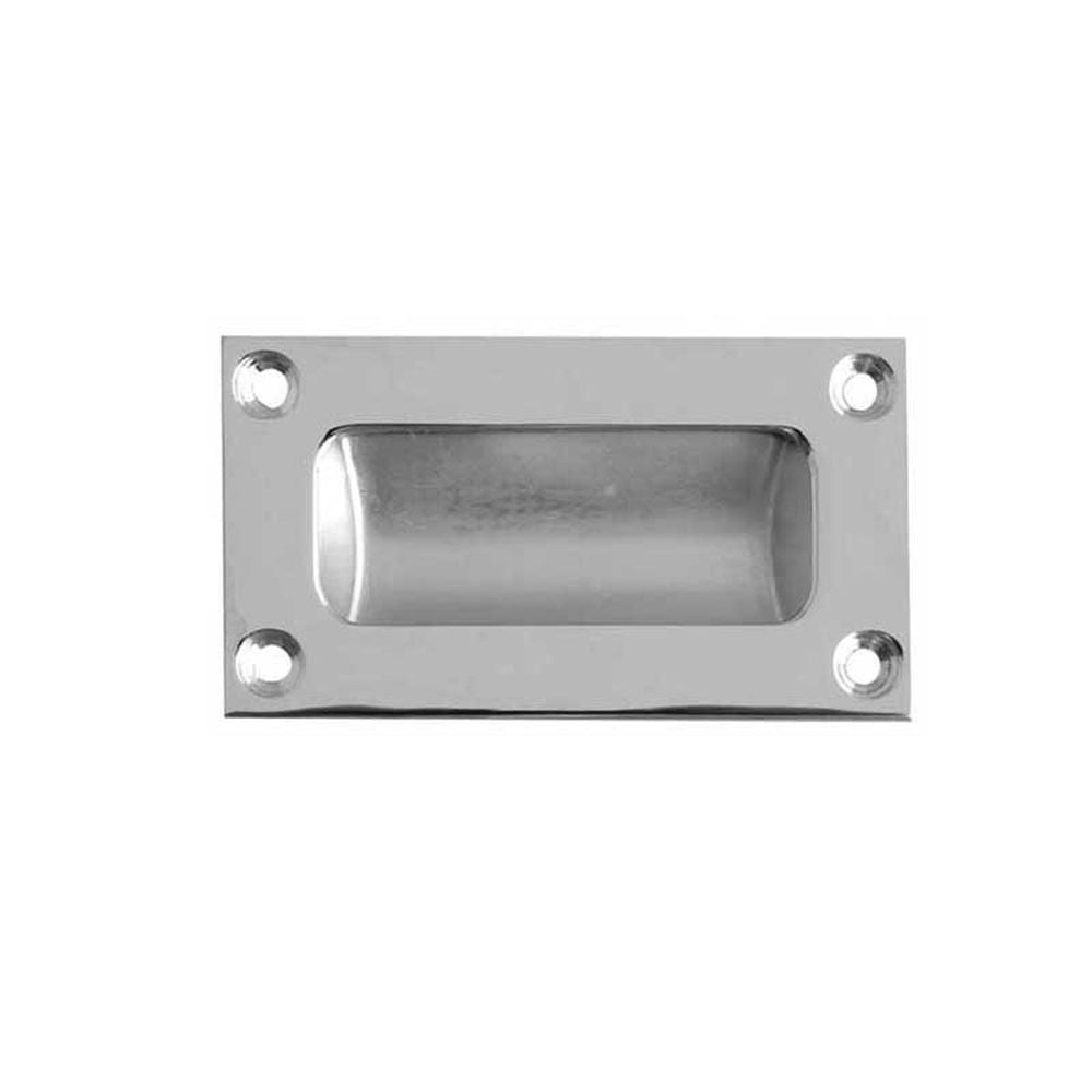 This is an image of a Frelan - 75x40mm Flush Pull - Satin Chrome  that is availble to order from Trade Door Handles in Kendal.
