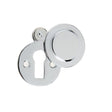 This is an image of a Frelan - Round Covered Escutcheon Standard Keyway - Polished Chrome  that is availble to order from Trade Door Handles in Kendal.