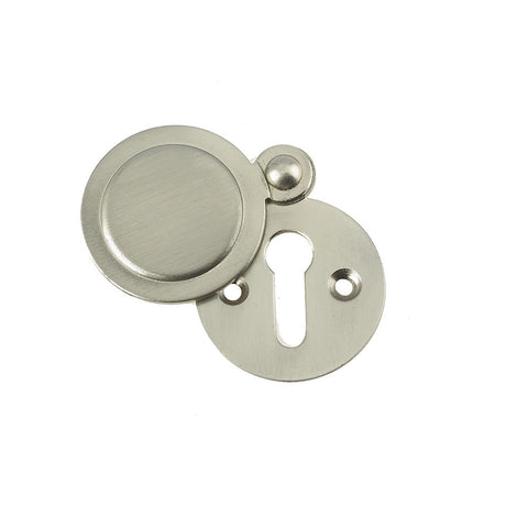 This is an image of a Frelan - Round Covered Escutcheon Standard Keyway - Satin Nickel  that is availble to order from Trade Door Handles in Kendal.