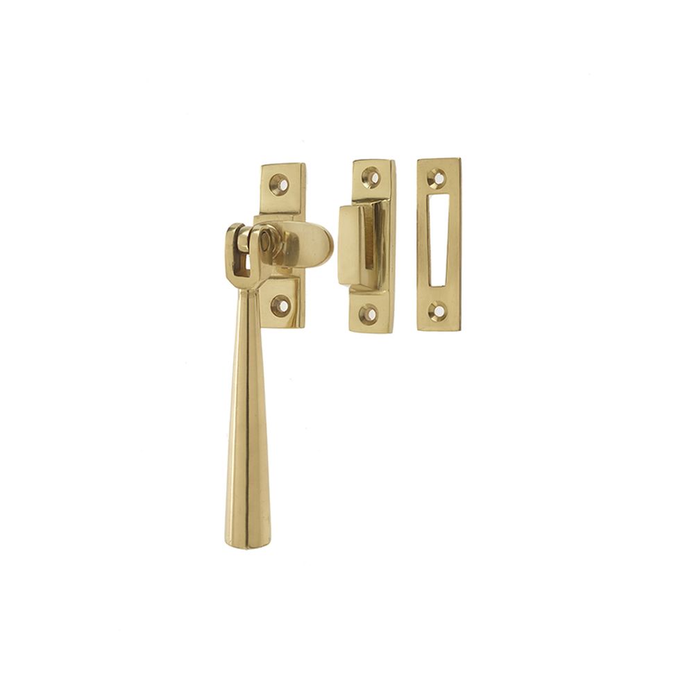 This is an image of a Frelan - Julietta Non Locking Casement Fastener - Polished Brass  that is availble to order from Trade Door Handles in Kendal.