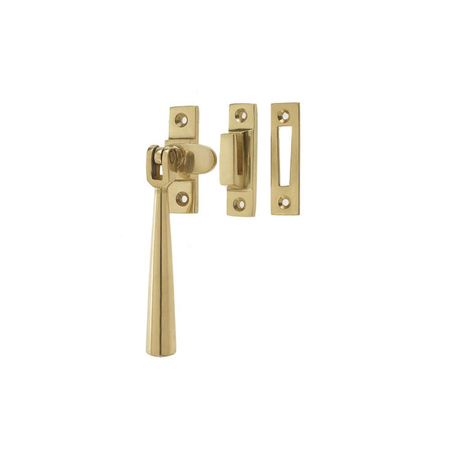 This is an image of a Frelan - Julietta Non Locking Casement Fastener - Polished Brass  that is availble to order from Trade Door Handles in Kendal.