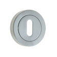 This is an image of a Frelan - Standard Key Profile Escutcheons - Satin Chrome  that is availble to order from Trade Door Handles in Kendal.