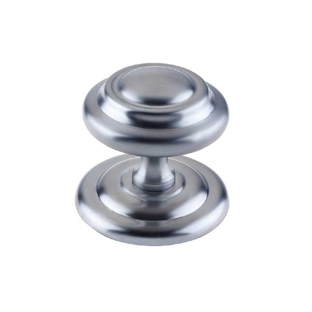 This is an image of a Frelan - Sloane Centre Door Knob - Satin Chrome  that is availble to order from Trade Door Handles in Kendal.