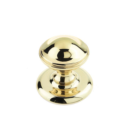 This is an image of a Frelan - Belgravia Centre Door Knob - Polished Brass  that is availble to order from Trade Door Handles in Kendal.
