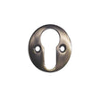 This is an image of a Frelan - 40mm Round Open Euro Profile Escutcheon - Antique Brass  that is availble to order from Trade Door Handles in Kendal.