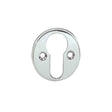 This is an image of a Frelan - 40mm Round Open Euro Profile Escutcheon - Polished Chrome  that is availble to order from Trade Door Handles in Kendal.