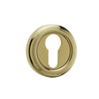 This is an image of a Frelan - Parisian Euro Profile Escutcheon - Polished Brass  that is availble to order from Trade Door Handles in Kendal.