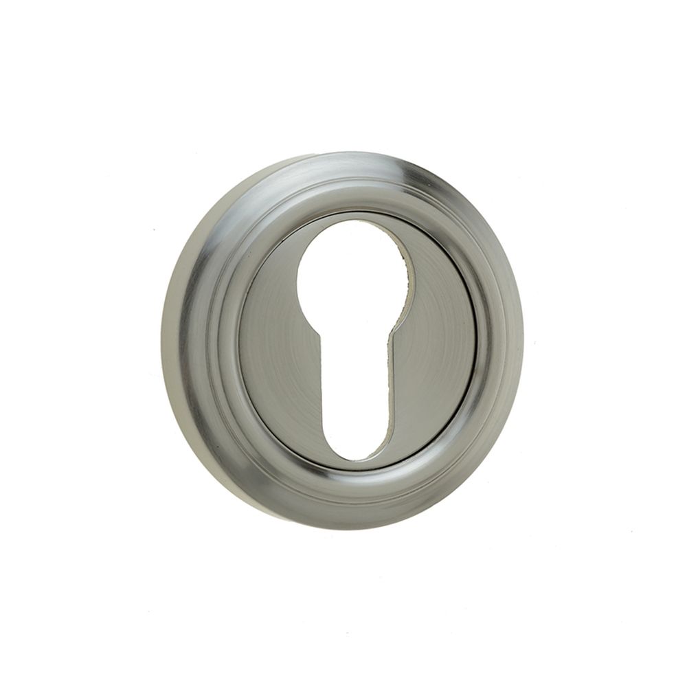 This is an image of a Frelan - Parisian Euro Profile Escutcheon - Satin Nickel  that is availble to order from Trade Door Handles in Kendal.