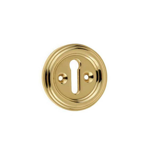 This is an image of a Frelan - Parisian Standard Key Escutcheon - Polished Brass  that is availble to order from Trade Door Handles in Kendal.