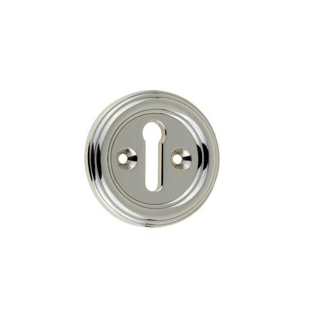 This is an image of a Frelan - Parisian Standard Key Escutcheon - Polished Nickel  that is availble to order from Trade Door Handles in Kendal.