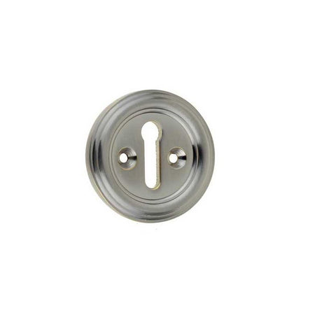 This is an image of a Frelan - Parisian Standard Key Escutcheon - Satin Nickel  that is availble to order from Trade Door Handles in Kendal.