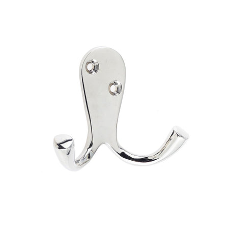 This is an image of a Frelan - 53mm Pn Double robe hook  that is availble to order from Trade Door Handles in Kendal.