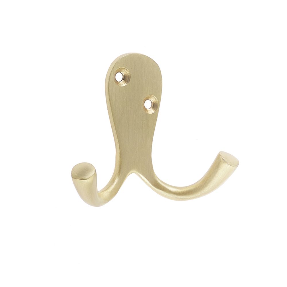 This is an image of a Frelan - 53mm SB Double robe hook   that is availble to order from Trade Door Handles in Kendal.