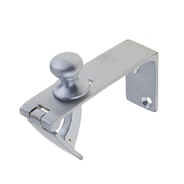 This is an image of a Frelan - Counter Flap Catch - Satin Chrome  that is availble to order from Trade Door Handles in Kendal.