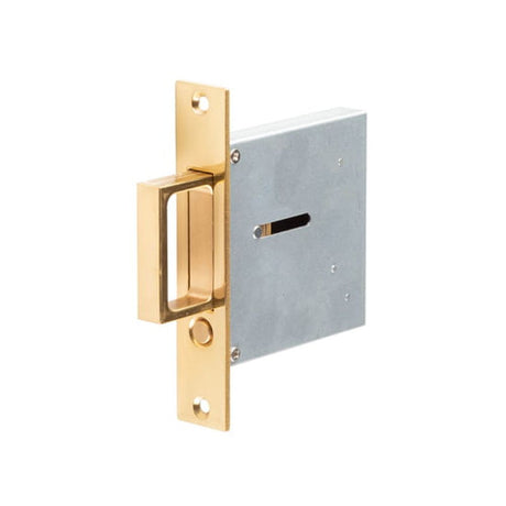 This is an image of a Frelan - PB Sliding flush handle   that is availble to order from Trade Door Handles in Kendal.