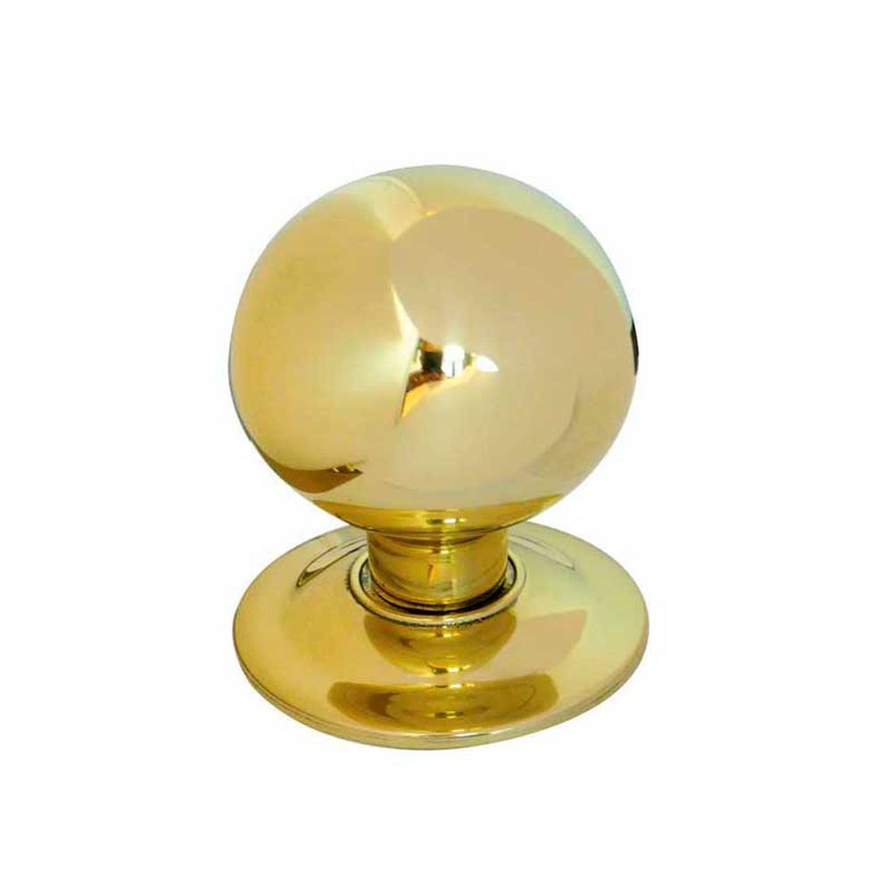 This is an image of a Frelan - Bromley Centre Door Knob - Polished Brass  that is availble to order from Trade Door Handles in Kendal.