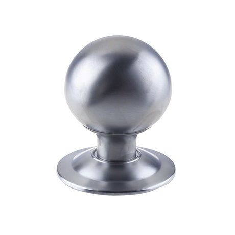 This is an image of a Frelan - Bromley Centre Door Knob - Satin Chrome  that is availble to order from Trade Door Handles in Kendal.