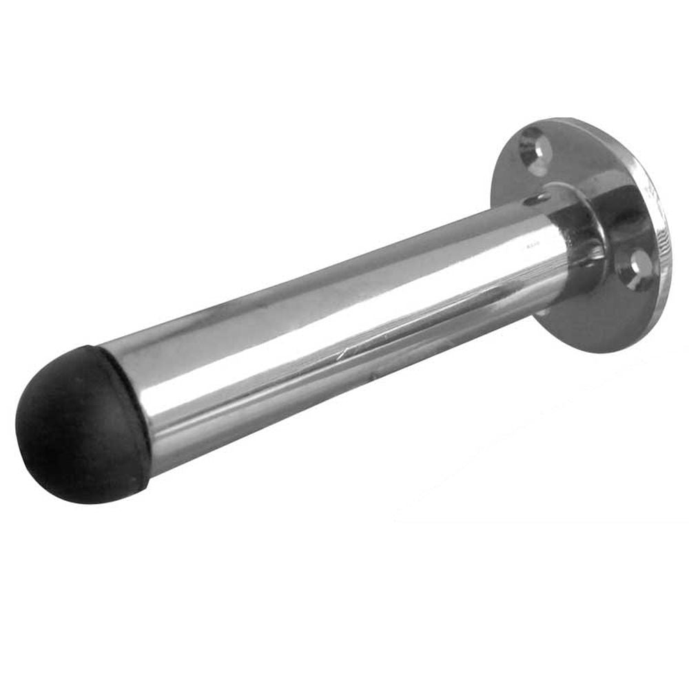 This is an image of a Frelan - 64mm Cylinder Wall Mounted Door Stop on Rose - Polished Chrome  that is availble to order from Trade Door Handles in Kendal.