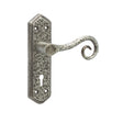 This is an image of a Frelan - Royal Lever Lock Handles on Backplate - Pewter  that is availble to order from Trade Door Handles in Kendal.