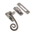 This is an image of a Frelan - Valley Forge Curly Tail Casement Fastener - Pewter  that is availble to order from Trade Door Handles in Kendal.