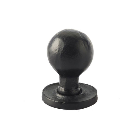 This is an image of a Frelan - Valley Forge Round Cabinet Knob - Black  that is availble to order from Trade Door Handles in Kendal.