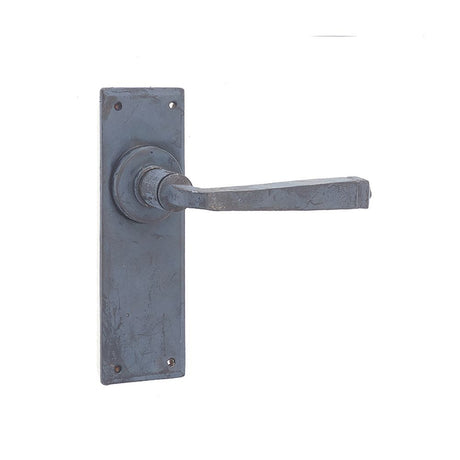 This is an image of a Frelan - Valley Forge Lever Latch Handles on Backplate - Beeswax  that is availble to order from Trade Door Handles in Kendal.