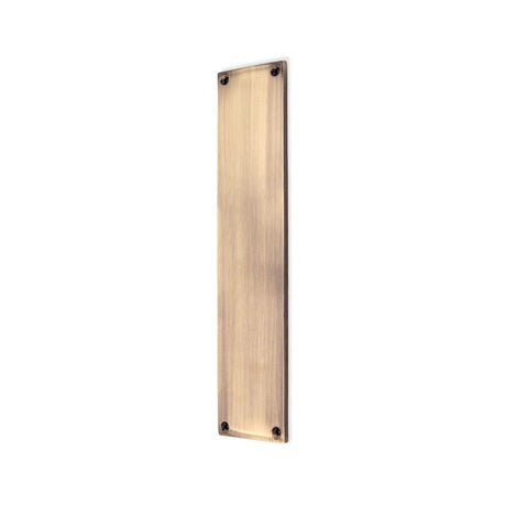 This is an image of Spira Brass - Victorian Finger Plate 275mm Antique Brass   available to order from trade door handles, quick delivery and discounted prices.