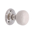 This is an image of Spira Brass - Crackled Porcelain Mortice Door Knob Polished Nickel   available to order from trade door handles, quick delivery and discounted prices.