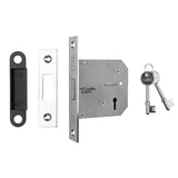 This is an image of a Eurospec - Lever Deadlock 76mm - Nickel Plate that is availble to order from Trade Door Handles in Kendal.