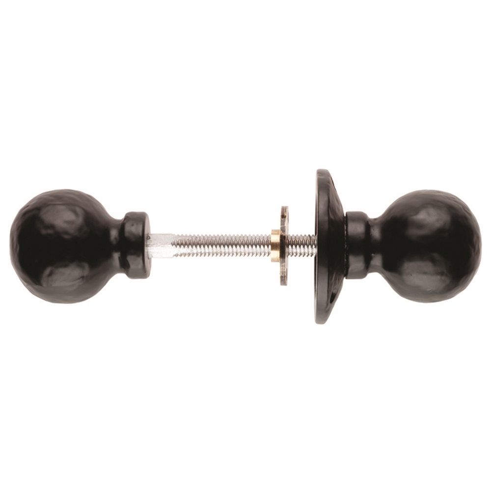 This is an image of a Ludlow - Ball Rim Knob Furniture - Black Antique that is availble to order from Trade Door Handles in Kendal.