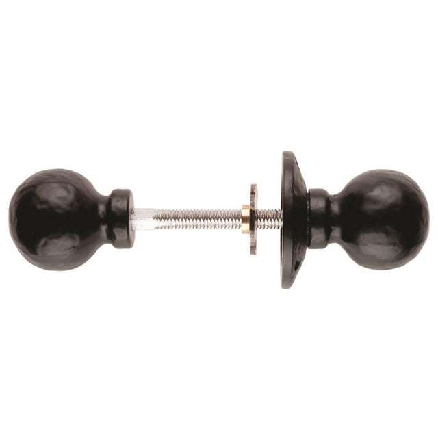 This is an image of a Ludlow - Ball Rim Knob Furniture - Black Antique that is availble to order from Trade Door Handles in Kendal.