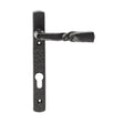 This is an image of a Ludlow - Narrow Plate - Straight Lever Furniture 92mm c/c - Black Antique that is availble to order from Trade Door Handles in Kendal.