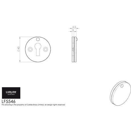 Ludlow Foundries Door Furniture Antique Black / Mortice Key Profile Escutcheons Ludlow - Covered Escutcheon - Black Antique