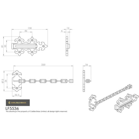 Ludlow Foundries Door Furniture Antique Black / Door Chains Ludlow - Door Chain - Black Antique