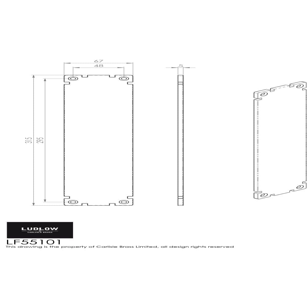 Ludlow Foundries Door Furniture Antique Black / Finger Plates / 315 x 65mm Ludlow - Finger Plate 315 x 65mm - Black Antique