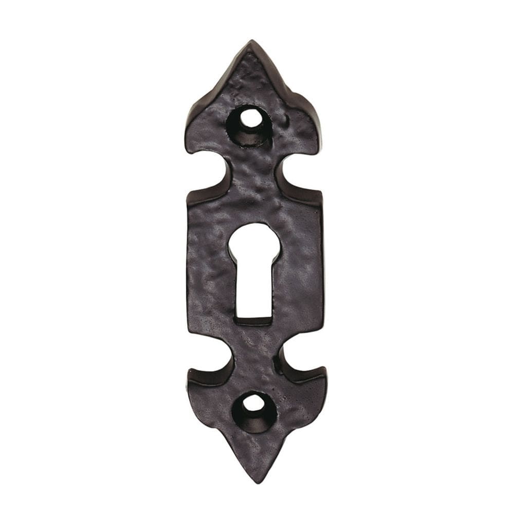 Ludlow Foundries Door Furniture Antique Black / Mortice Key Profile Escutcheons Ludlow - Fleur de lys' Escutcheon - Black Antique