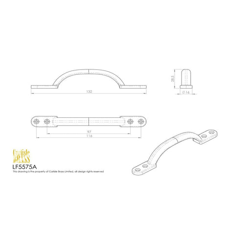 Ludlow Foundries Cabinet Hardware Antique Black / Cabinet Pull Handles Ludlow - Hotbed Handle 133mm - Black Antique