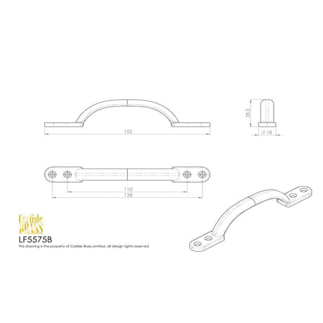 Ludlow Foundries Cabinet Hardware Antique Black / Cabinet Pull Handles Ludlow - Hotbed Handle 153mm - Black Antique