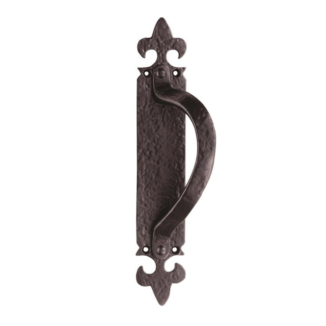 Ludlow Foundries Door Furniture Antique Black / Pull Handle (Backplate) Ludlow - Offset Pull Handle on Backplate Right Hand - Black Antique