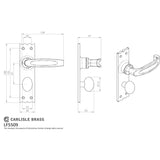 Ludlow Foundries Door Furniture Antique Black / Bathroom Lock Handles Ludlow - Slimline V Lever on Bathroom Backplate - Black Antique
