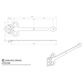 Ludlow Foundries Hinges Antique Black / Tee Hinges / 14" (355mm) Ludlow - Sword Hinge 348mm - Black Antique