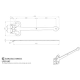 Ludlow Foundries Hinges Antique Black / Tee Hinges / 20" (508mm) Ludlow - Sword Hinge 503mm - Black Antique