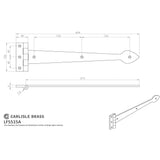 Ludlow Foundries Hinges Antique Black / Tee Hinges / 15" (381mm) Ludlow - Tee Hinge 380 x 102mm - Black Antique