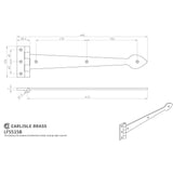 Ludlow Foundries Hinges Antique Black / Tee Hinges / 17" (431mm) Ludlow - Tee Hinge 430 x 102mm - Black Antique
