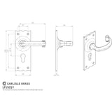 Ludlow Foundries Door Furniture Antique Black / Euro Profile Lock Handles Ludlow - Traditional Lever on Euro Lock Backplate - Black Antique