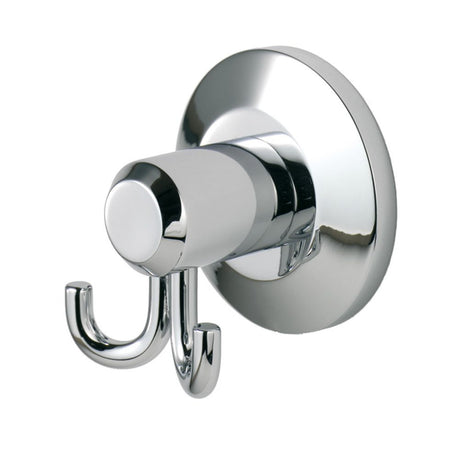 This is an image of a Carlisle Brass - Tempo Double Robe Hook - Polished Chrome that is availble to order from Trade Door Handles in Kendal.
