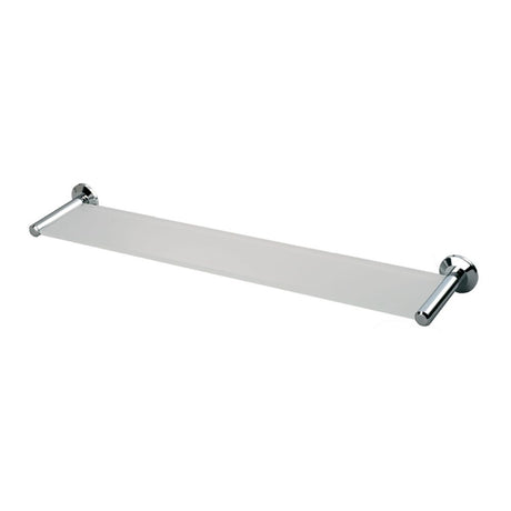 This is an image of a Carlisle Brass - Tempo Glass Shelf and Brackets 520mm - Polished Chrome that is availble to order from Trade Door Handles in Kendal.