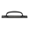 M.Marcus Cabinet Hardware Matt Black / Cabinet Pull Handles M.Marcus - Black Iron Rustic Cabinet Pull Handle On Plate 228mm