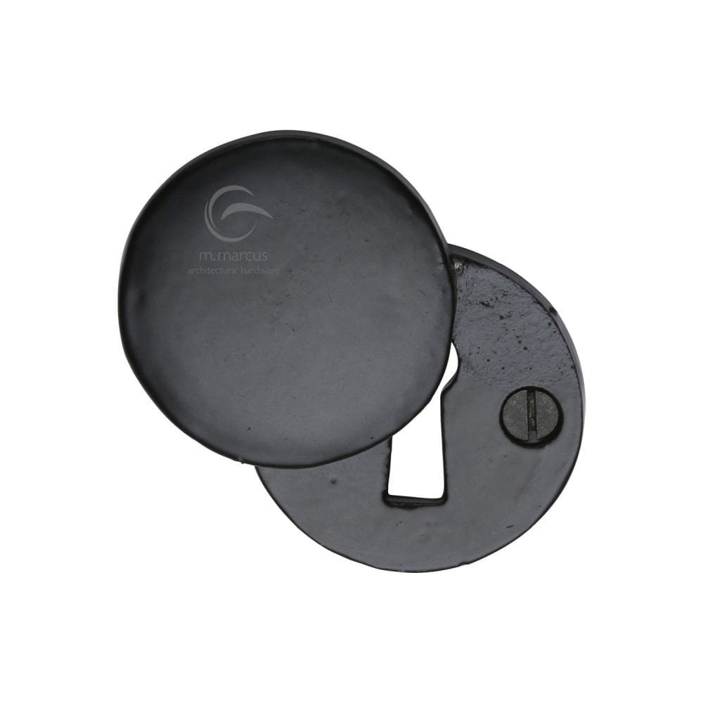 M.Marcus Door Furniture Matt Black / Mortice Key Profile Escutcheons M.Marcus - Black Iron Rustic Covered Keyhole Round